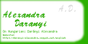 alexandra daranyi business card